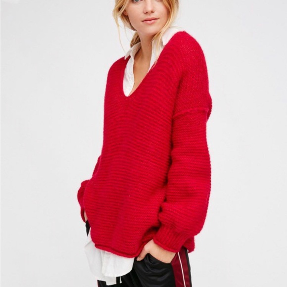 Free People All Mine Raspberry Sweater - Picture 3 of 13